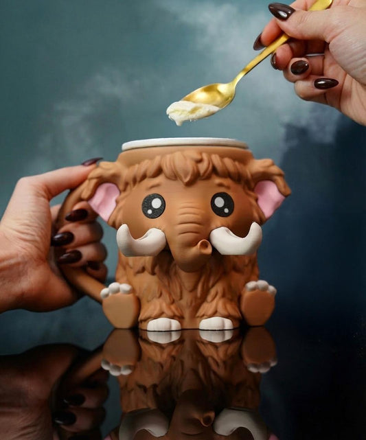 Portavasos de helado Mammoth | Mammuel el Mamut | Funda para helados | Regalo divertido para la cocina | Regalo para amantes del helado