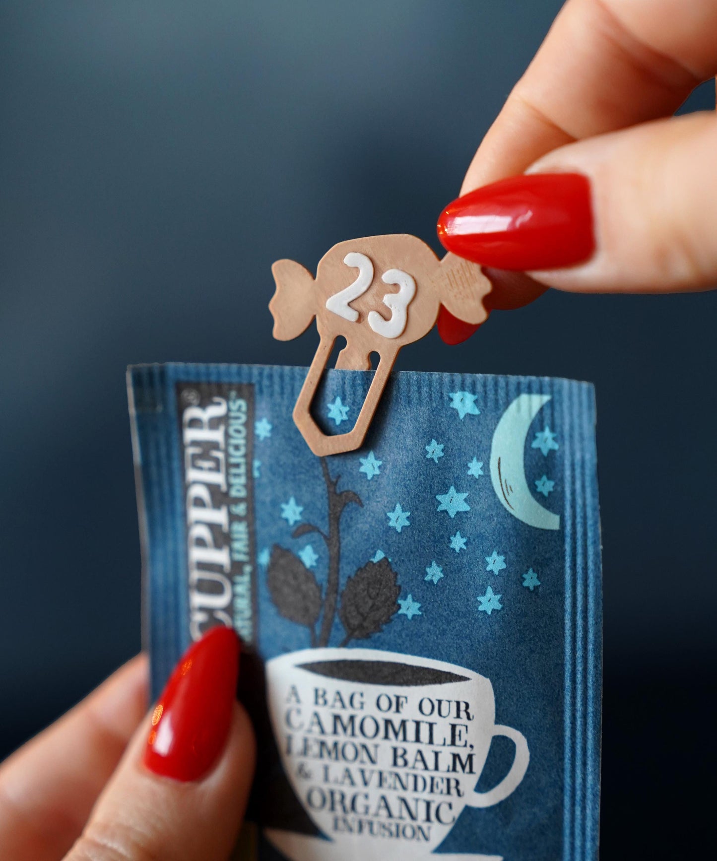 Clips para calendario de Adviento con forma de oso cuadrado | Accesorios para calendario de Adviento | LeHa Designs | Decoración navideña para la cuenta regresiva