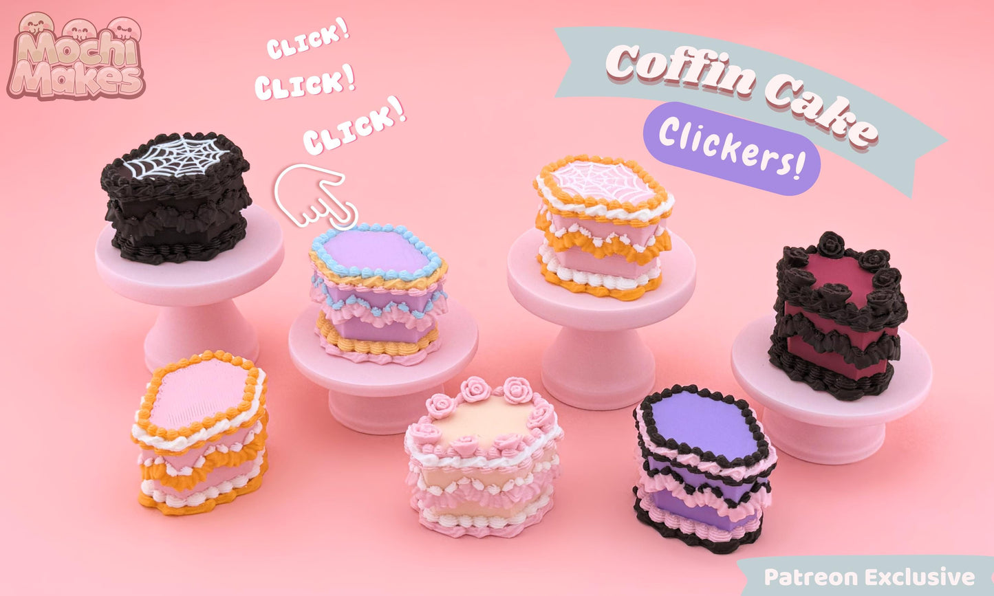 Coffin Cake Clicker β Spooky Dessert Fidget Toy - Keychain