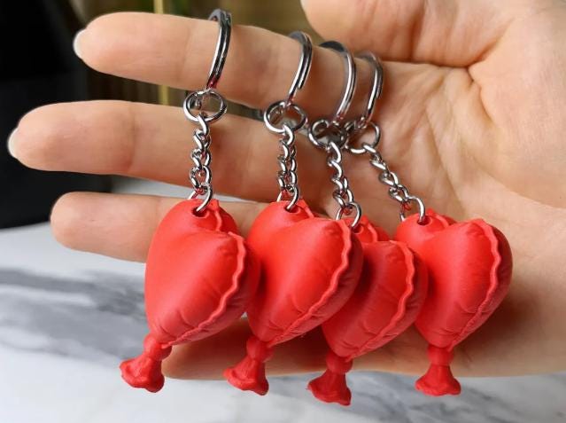 Llavero de globo con forma de corazón – Bonito llavero de corazón – Regalo de San Valentín para parejas, mejores amigos e hijos – Abalorio para bolso de amor