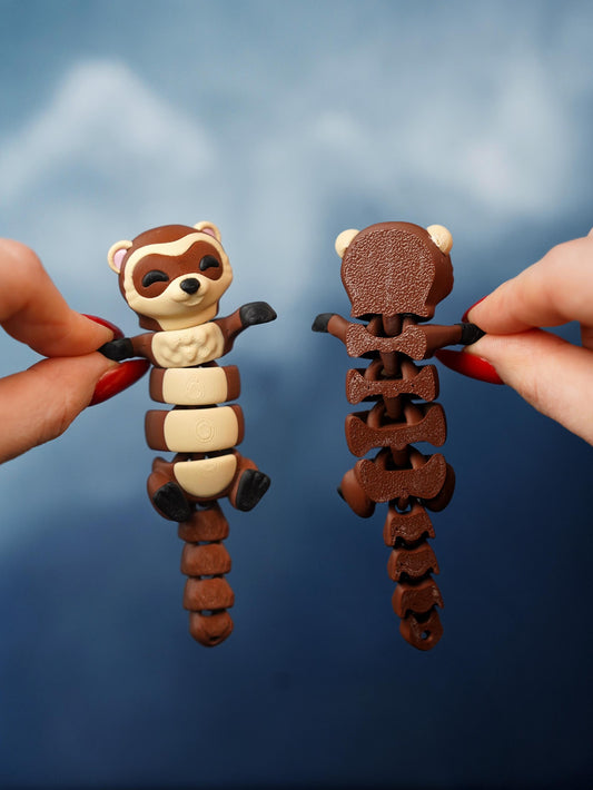 Hurón flexible | Freddy el Hurón | Animal articulado flexible | Juguete de escritorio y llavero | Bonito regalo coleccionable