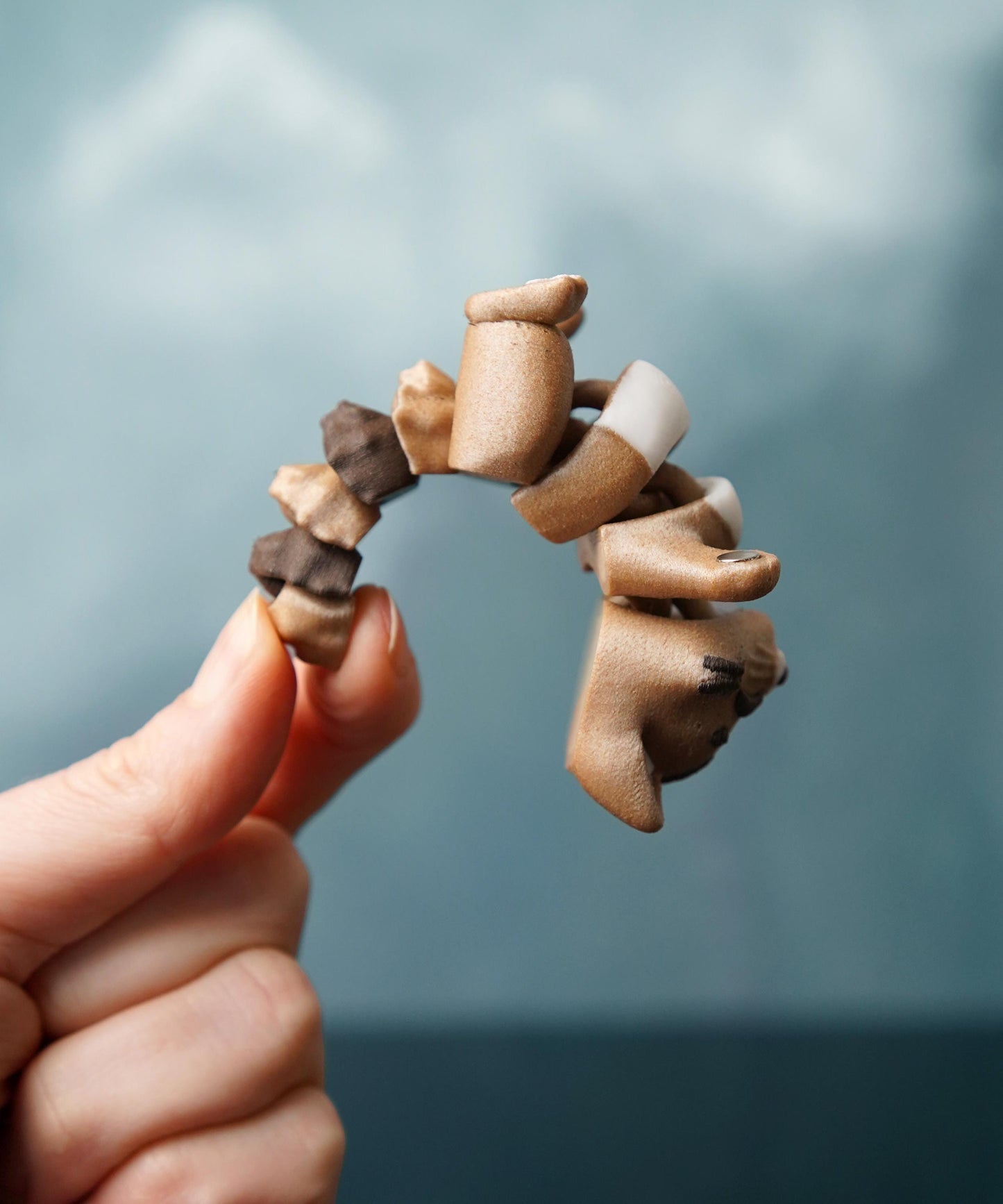 Flexi Cat Fidget | Coco the Cat | Articulated Flexi Animal | Cute Desk Buddy & Keychain | Cat Lover Gift