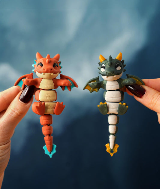 Juguete flexible de dragón | Draco el dragón | Juguete articulado de dragón | Bonito juguete de fantasía para escritorio | Regalo para amantes de los dragones
