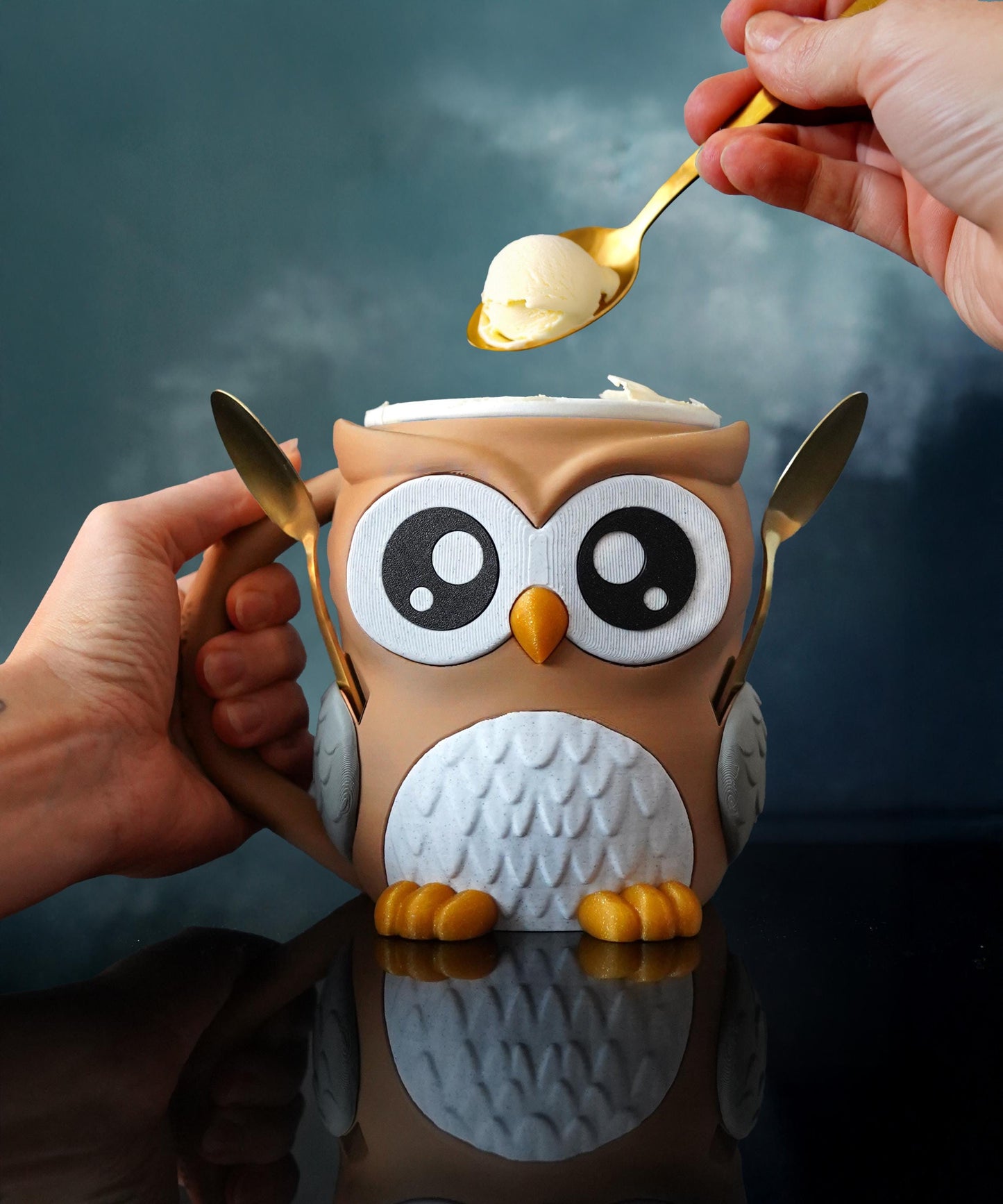 Owl Ice Cream Pint Holder | Owlfonso the Owl | Cute Ice Cream Cozy | Owl Kitchen Decor | Ice Cream Lover Gift
