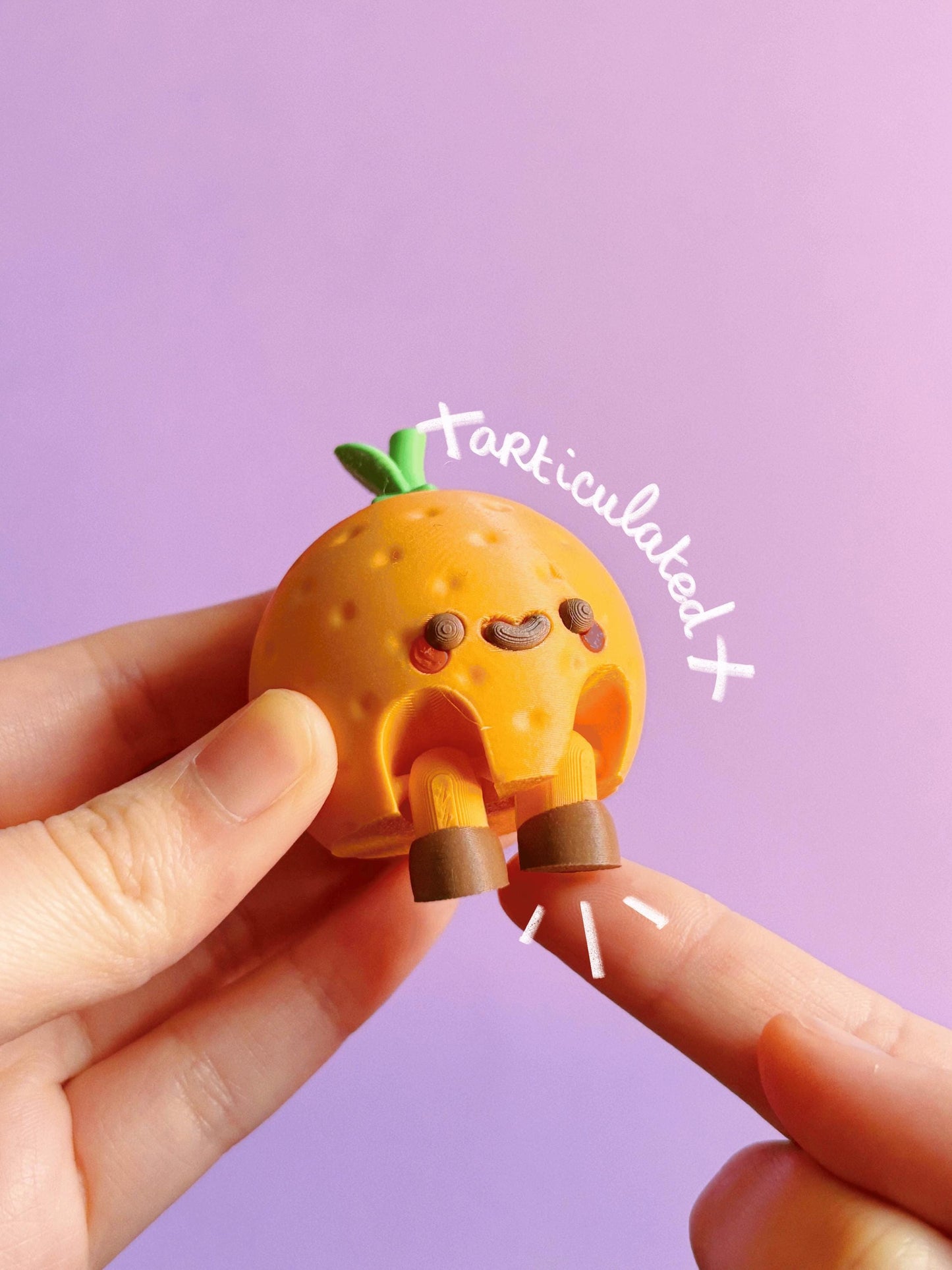 Juguete antiestrés naranja flexible | Articulado y con clicker naranja | Juguete antiestrés para imprimir | Llavero con clicker | Juguete de escritorio para aliviar el estrés