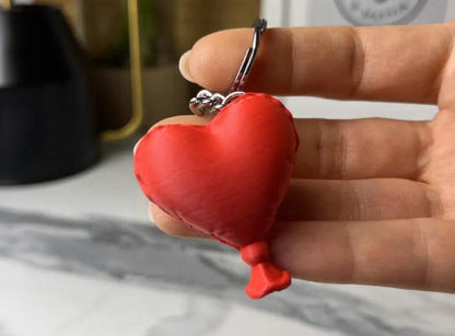 Llavero de globo con forma de corazón – Bonito llavero de corazón – Regalo de San Valentín para parejas, mejores amigos e hijos – Abalorio para bolso de amor