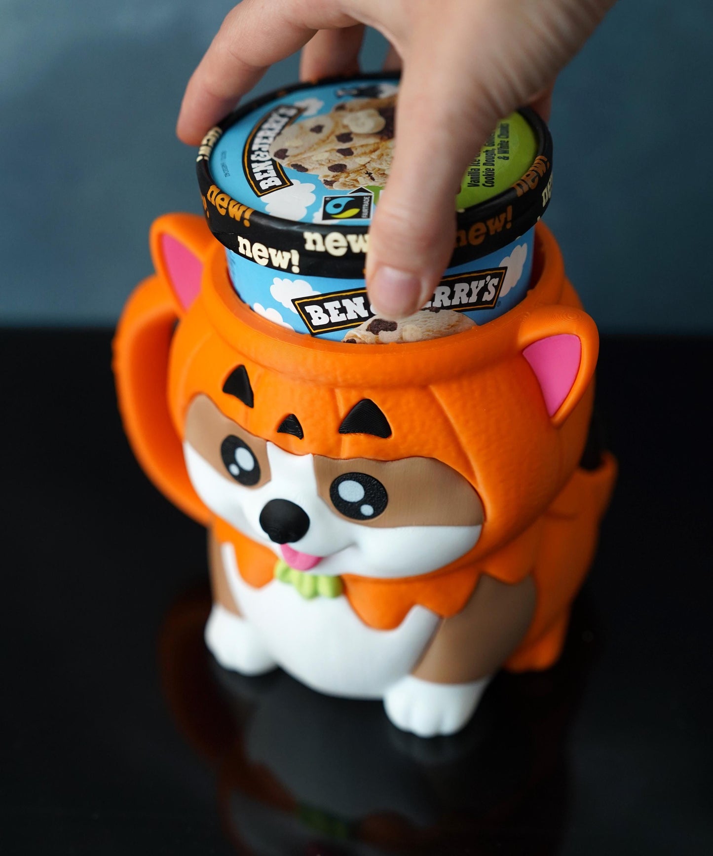 Portavasos para helado Corgi | Kevin el Corgi | Decoración otoñal de calabaza | Funda para helado adorable | Idea de regalo otoñal