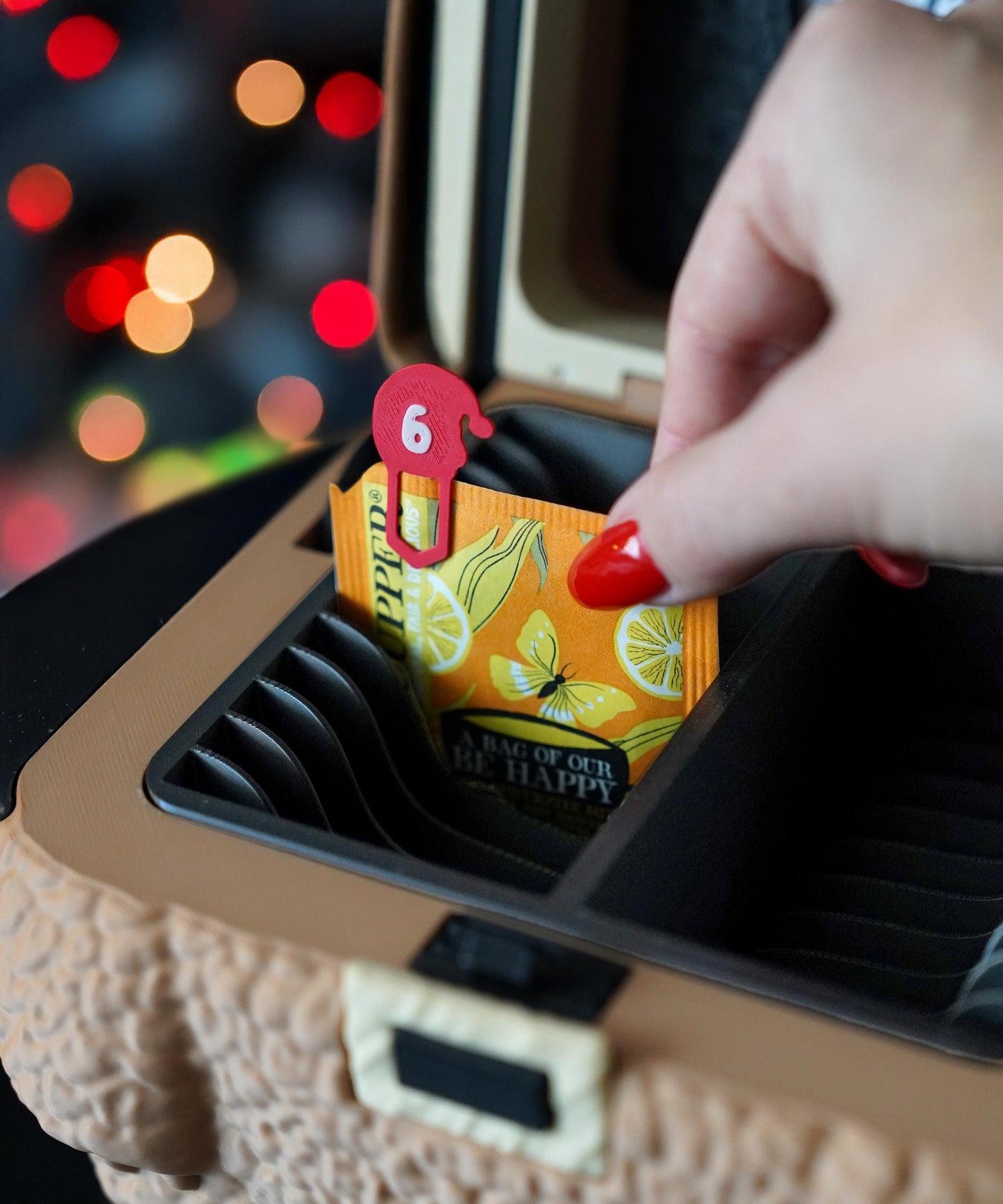 Clips para calendario de Adviento con forma de oso cuadrado | Accesorios para calendario de Adviento | LeHa Designs | Decoración navideña para la cuenta regresiva