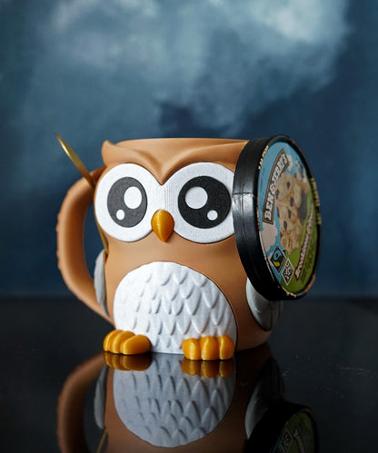 Owl Ice Cream Pint Holder | Owlfonso the Owl | Cute Ice Cream Cozy | Owl Kitchen Decor | Ice Cream Lover Gift