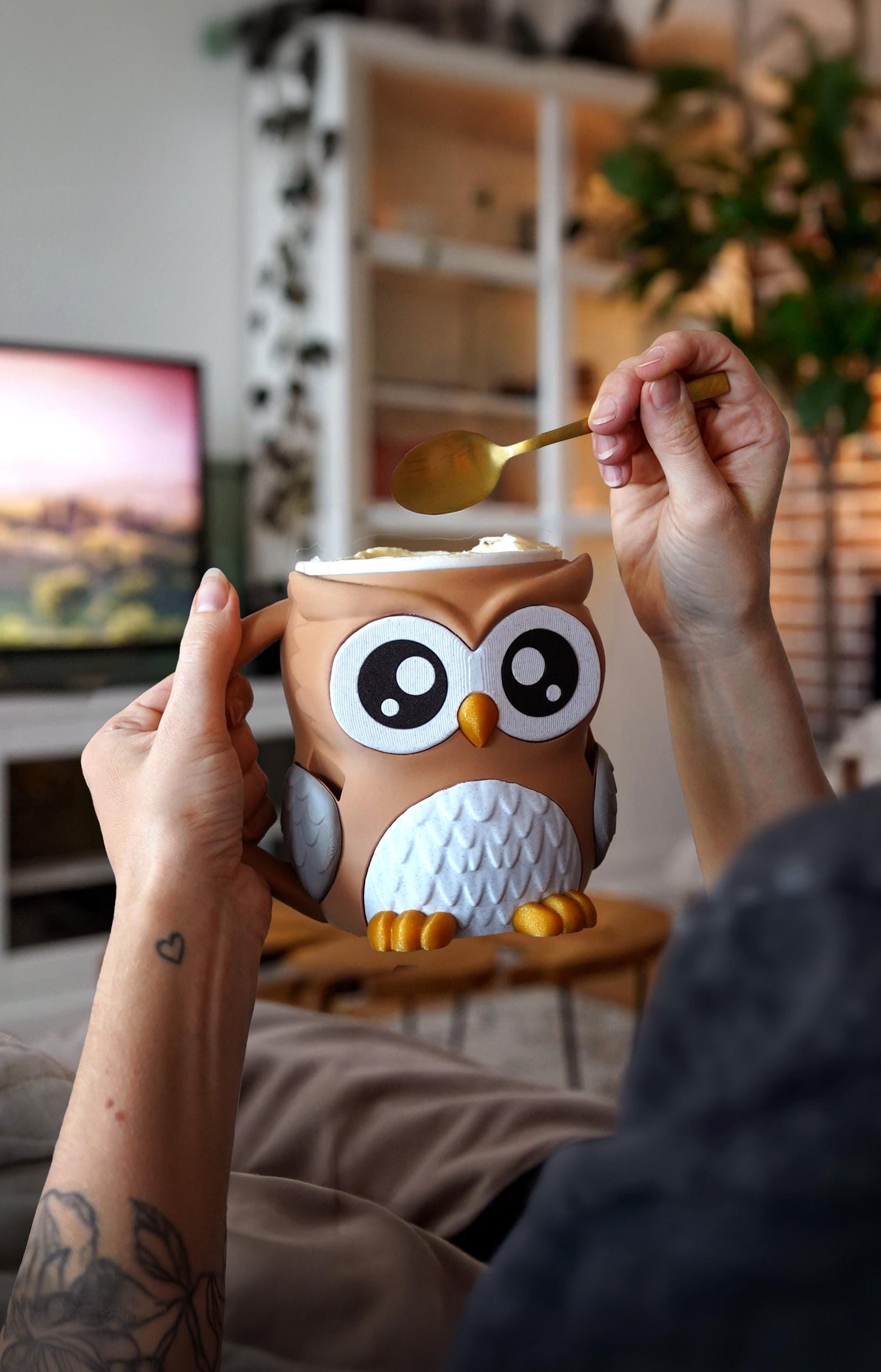 Owl Ice Cream Pint Holder | Owlfonso the Owl | Cute Ice Cream Cozy | Owl Kitchen Decor | Ice Cream Lover Gift