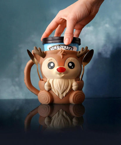 Reindeer Ice Cream Pint Holder | Rudy the Reindeer | Festive Ice Cream Cozy | Christmas Kitchen Decor | Holiday Gift