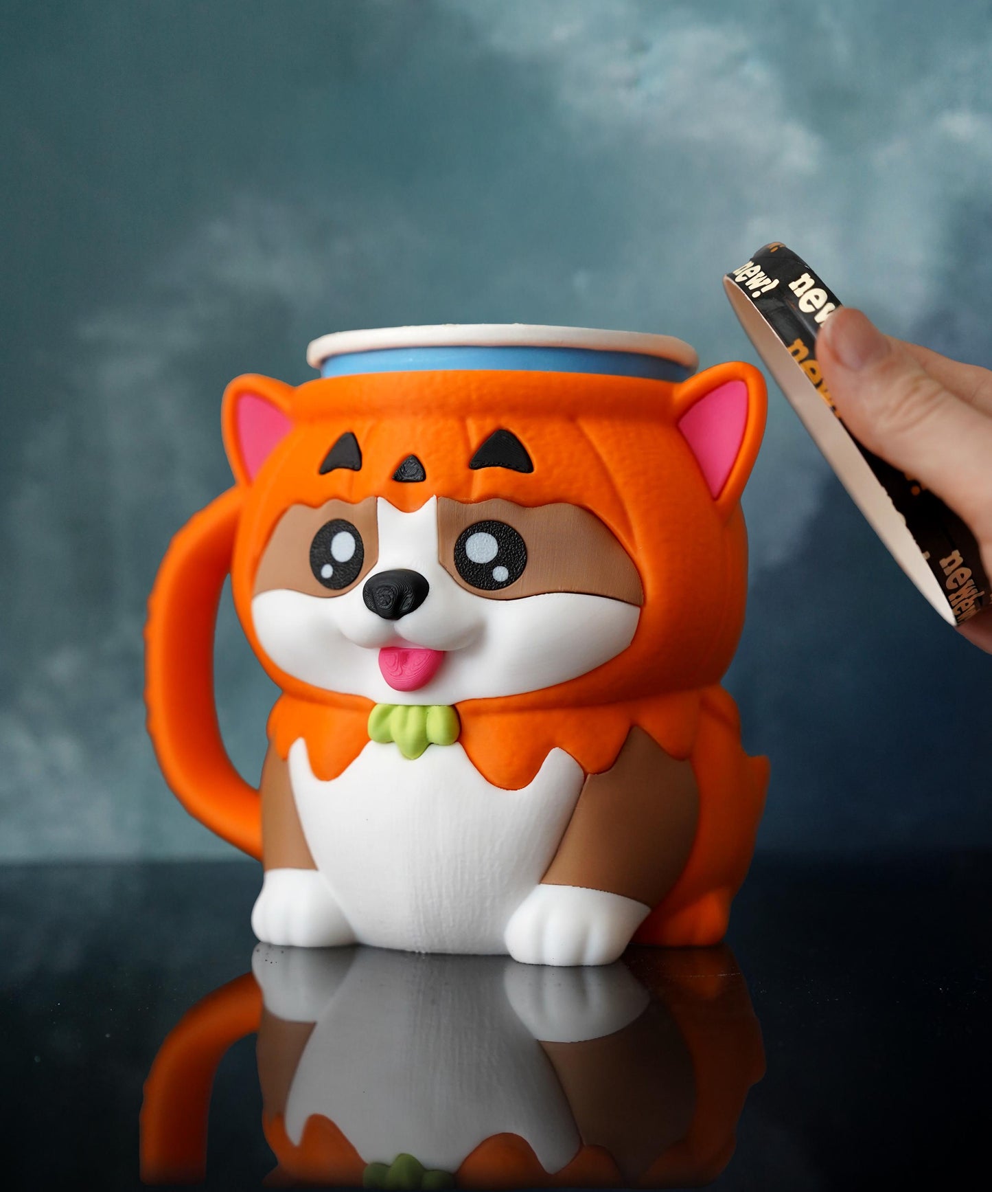 Portavasos para helado Corgi | Kevin el Corgi | Decoración otoñal de calabaza | Funda para helado adorable | Idea de regalo otoñal