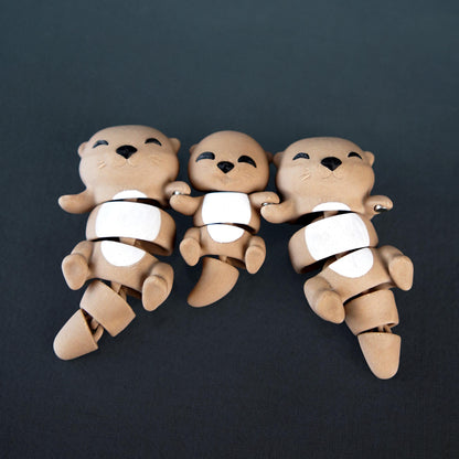 Nutrias Bebé Flexi | Nutrias Magnéticas para Manos | Lindo Animal Flexi | Compañero de Escritorio y Llavero | Regalo para Amantes de las Nutrias