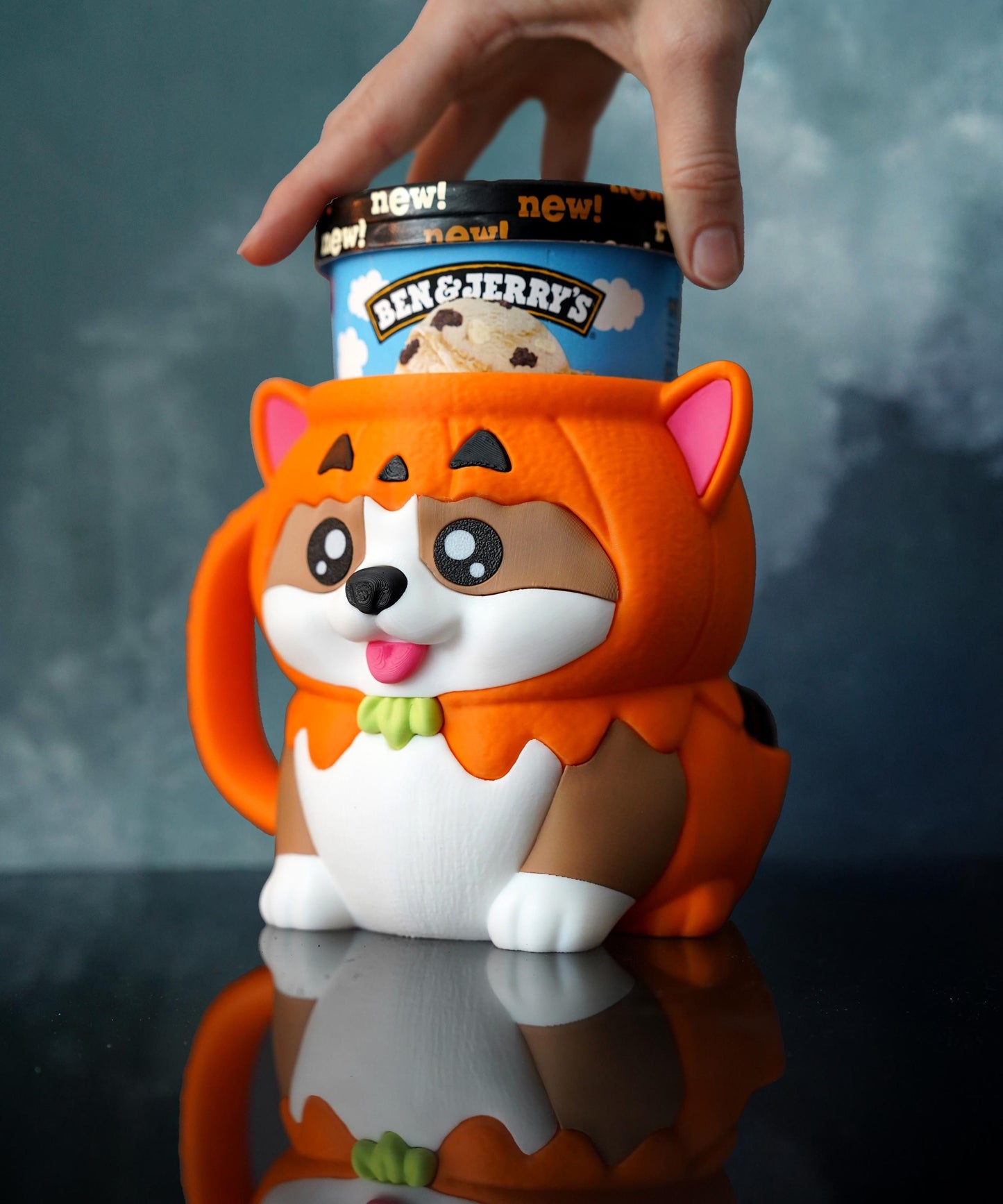 Portavasos para helado Corgi | Kevin el Corgi | Decoración otoñal de calabaza | Funda para helado adorable | Idea de regalo otoñal