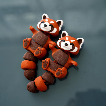 Flexi Red Panda Fidget | Ruby the Red Panda | Articulated Flexi Animal | Cute Desk Buddy & Keychain | Animal Lover Gift