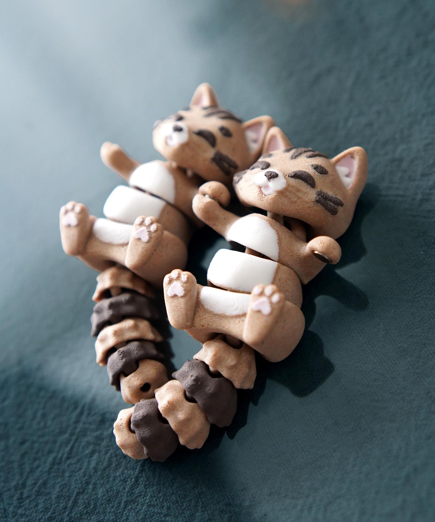 Flexi Cat Fidget | Coco the Cat | Articulated Flexi Animal | Cute Desk Buddy & Keychain | Cat Lover Gift