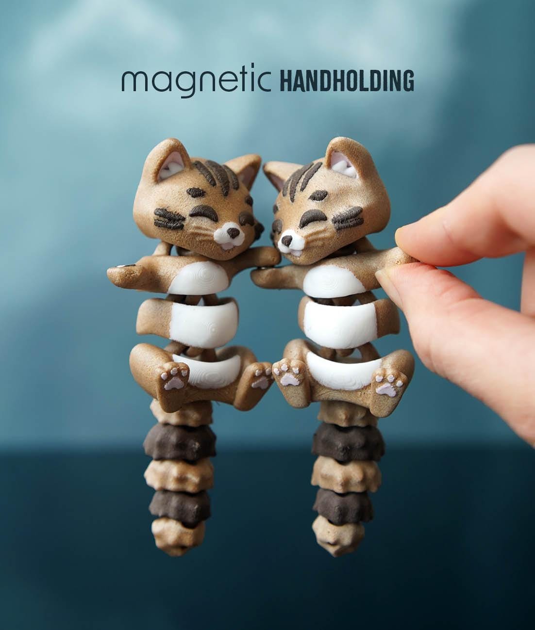 Flexi Cat Fidget | Coco the Cat | Articulated Flexi Animal | Cute Desk Buddy & Keychain | Cat Lover Gift