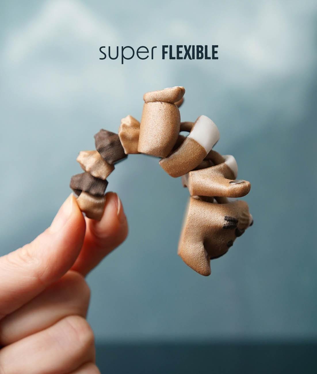 Flexi Cat Fidget | Coco the Cat | Articulated Flexi Animal | Cute Desk Buddy & Keychain | Cat Lover Gift