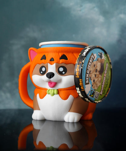 Portavasos para helado Corgi | Kevin el Corgi | Decoración otoñal de calabaza | Funda para helado adorable | Idea de regalo otoñal