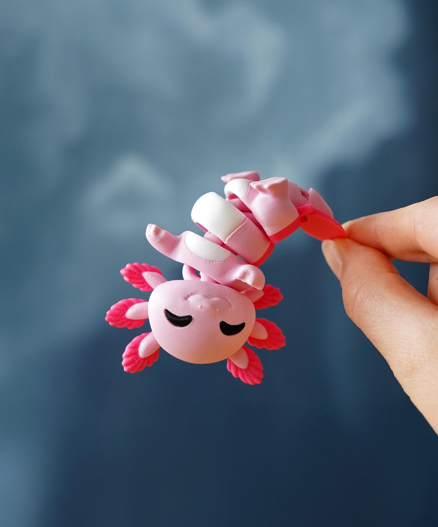 Juguete flexible de ajolote | Lottie el ajolote | Bonito juguete articulado | Regalo de ajolote | Juguete de escritorio y llavero