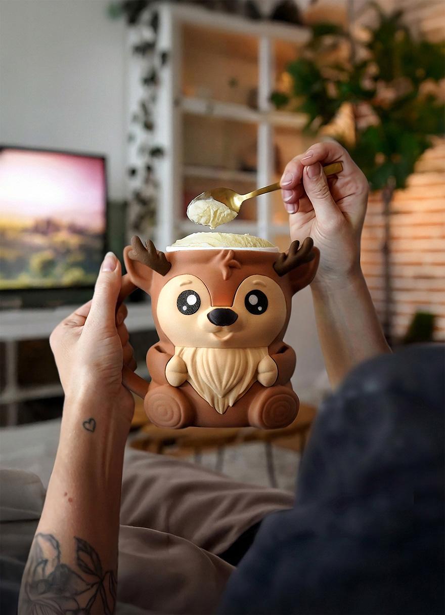 Reindeer Ice Cream Pint Holder | Rudy the Reindeer | Festive Ice Cream Cozy | Christmas Kitchen Decor | Holiday Gift