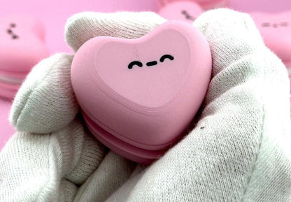 Pink Heart Macaron Clicker – Cute Fidget Toy – Kawaii Stress Relief Clicker – Sensory Gift
