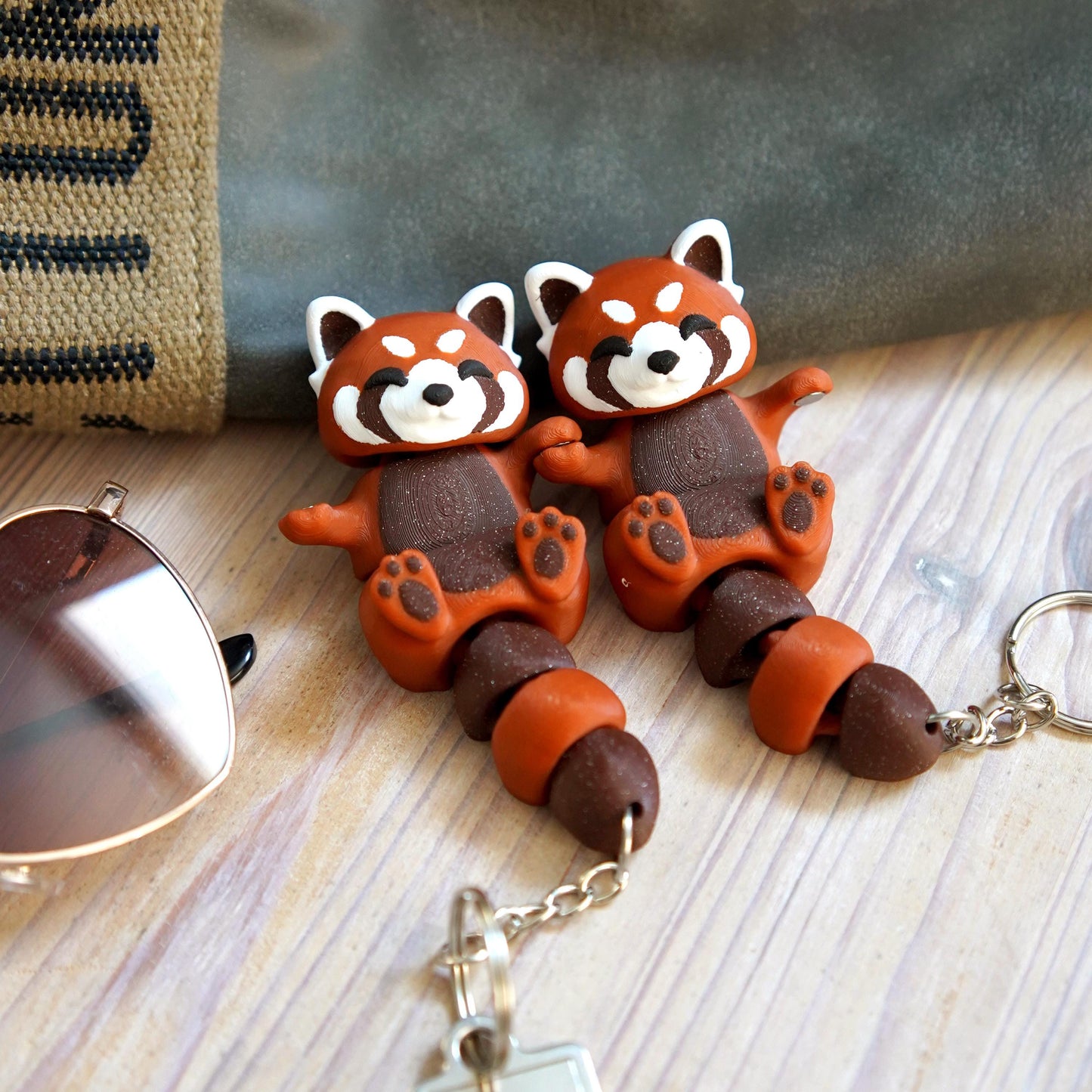 Flexi Red Panda Fidget | Ruby the Red Panda | Articulated Flexi Animal | Cute Desk Buddy & Keychain | Animal Lover Gift