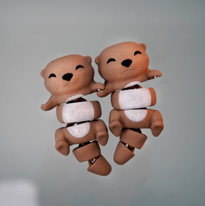 Nutrias flexibles | Nutrias magnéticas para sujetar las manos | Adorable animal flexible | Accesorio de escritorio y llavero | Regalo para amantes de las nutrias