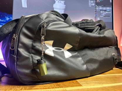 Batidor de proteínas – Llavero antiestrés | Sonido realista | Regalo para el gimnasio | Impresión 3D