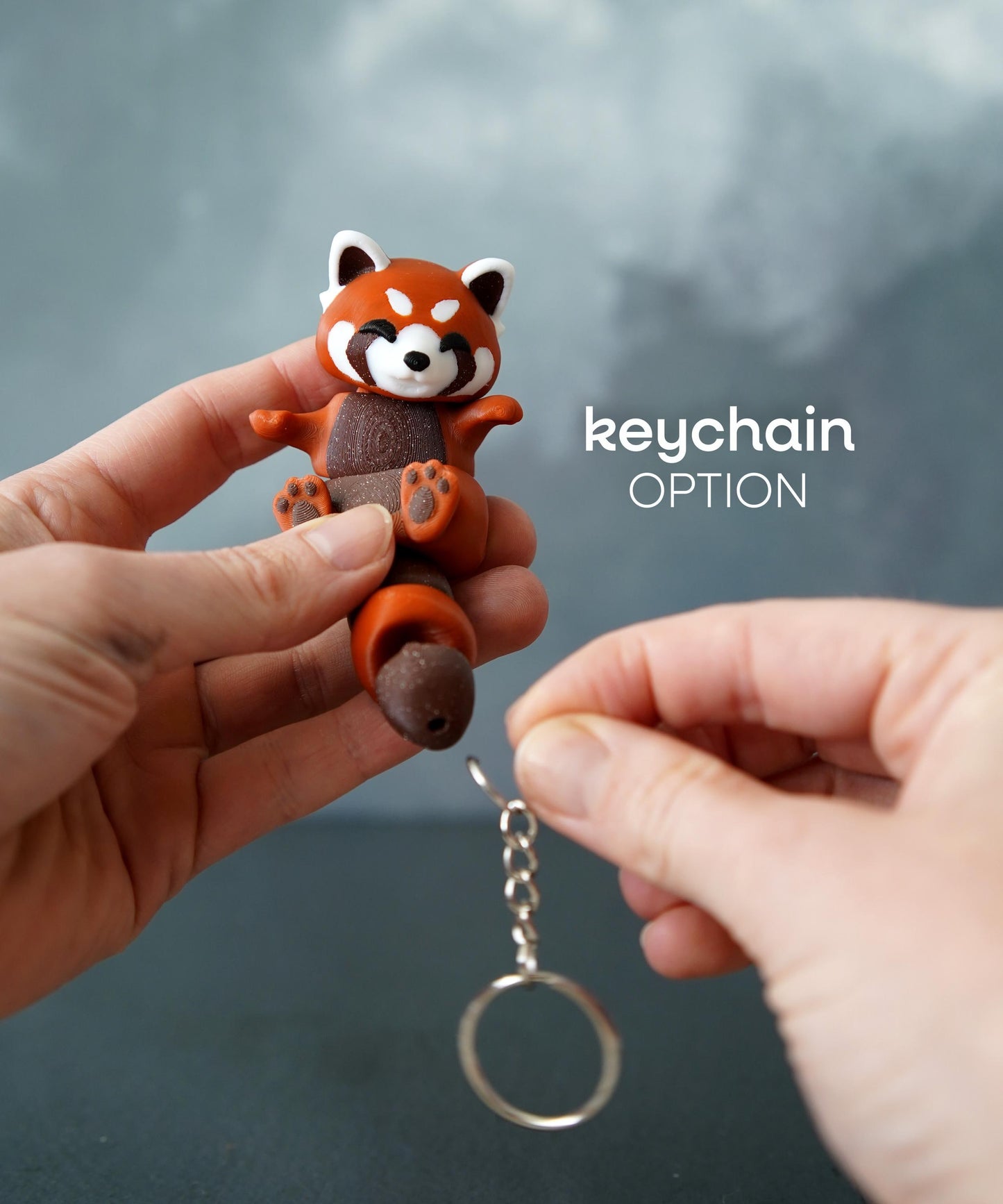 Flexi Red Panda Fidget | Ruby the Red Panda | Articulated Flexi Animal | Cute Desk Buddy & Keychain | Animal Lover Gift
