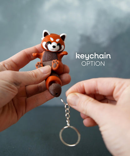 Flexi Red Panda Fidget | Ruby the Red Panda | Articulated Flexi Animal | Cute Desk Buddy & Keychain | Animal Lover Gift