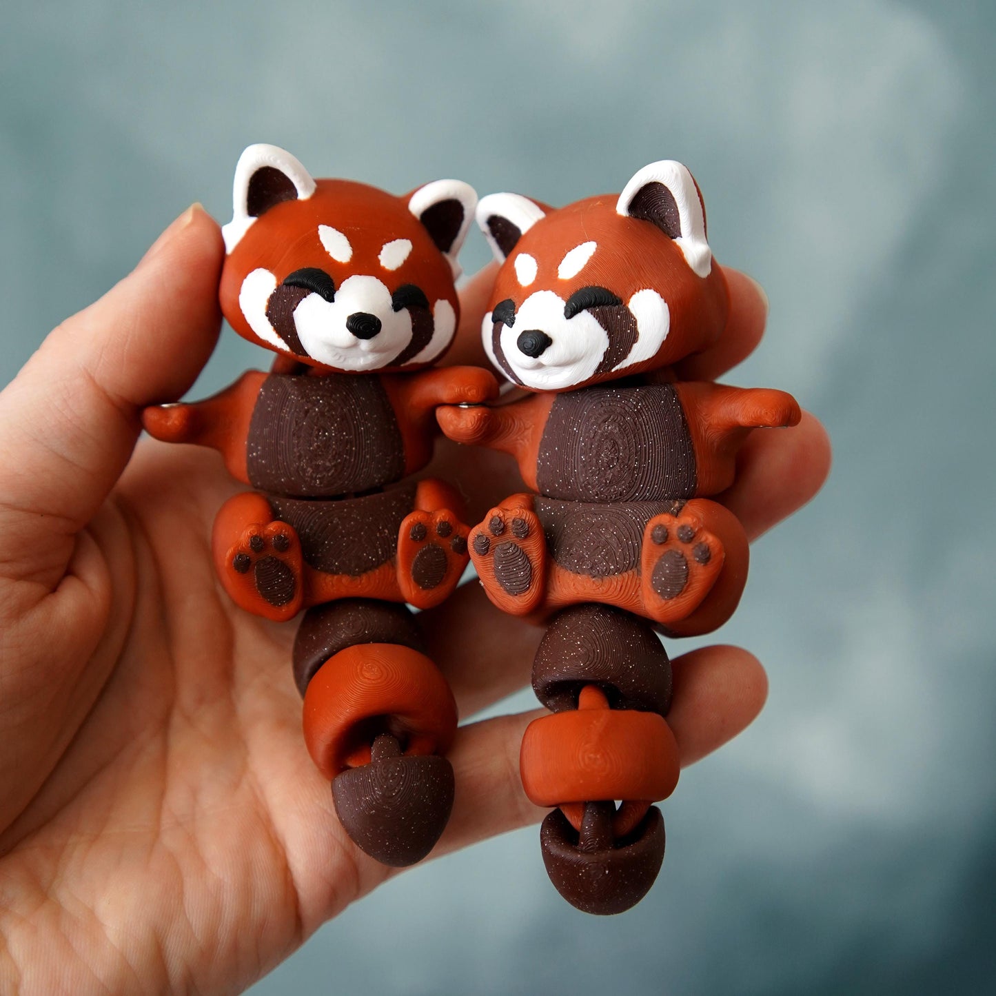 Flexi Red Panda Fidget | Ruby the Red Panda | Articulated Flexi Animal | Cute Desk Buddy & Keychain | Animal Lover Gift