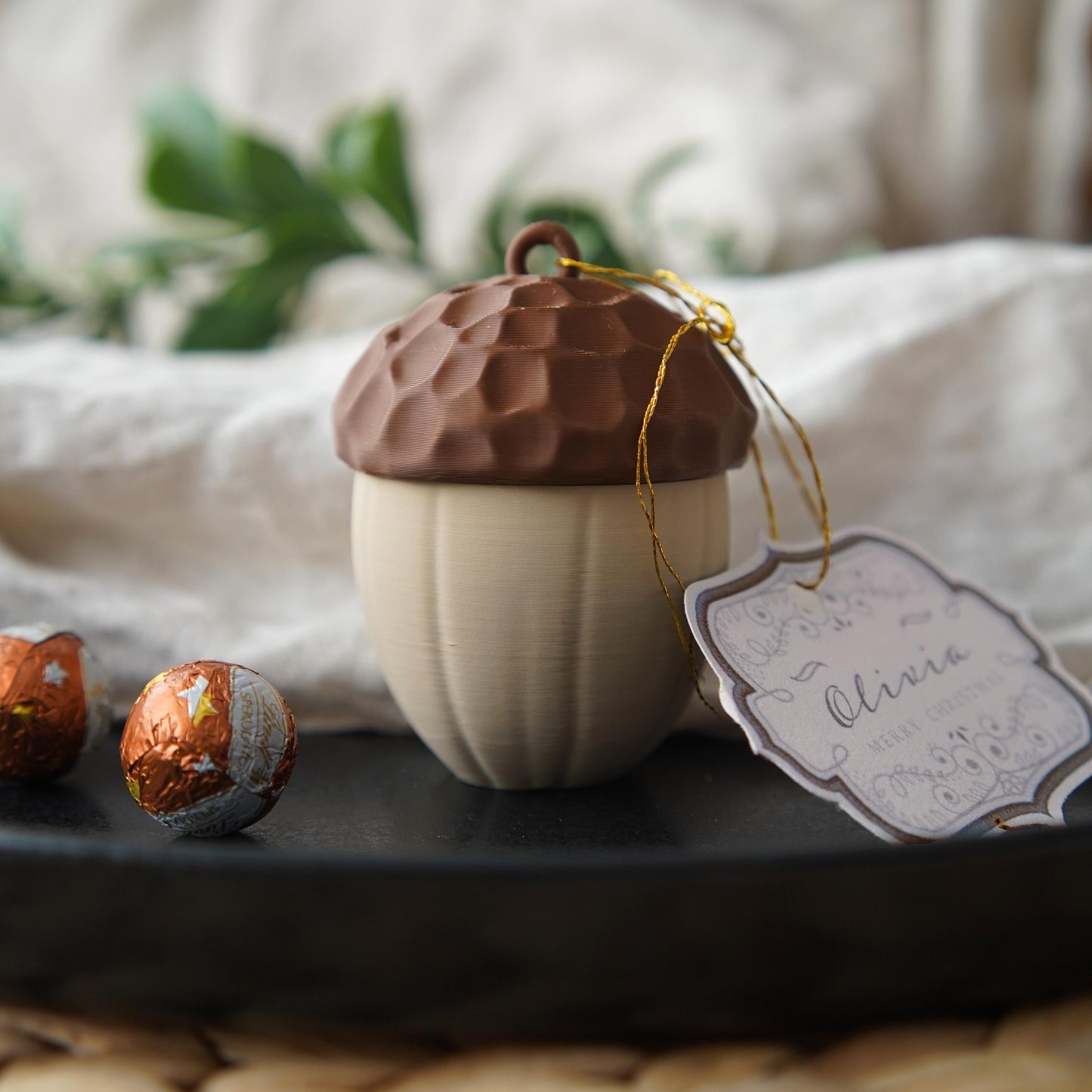 Acorn Box and Napkin Ring | 2-in-1 Acorn Decor | LeHa Designs | Woodland Table Decor | Christmas & Autumn Accent