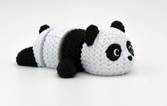 Llavero flexible de panda de punto articulado – Bonito llavero de panda – Juguete flexible para inquietarse – Abalorio para bolso hecho a mano