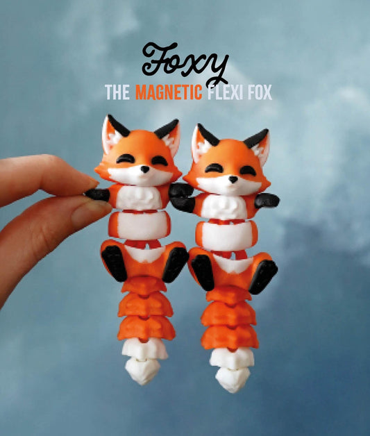 Juguete flexible de zorro | Foxy el zorro | Animal flexible articulado | Bonito compañero de escritorio y llavero | Regalo de bosque