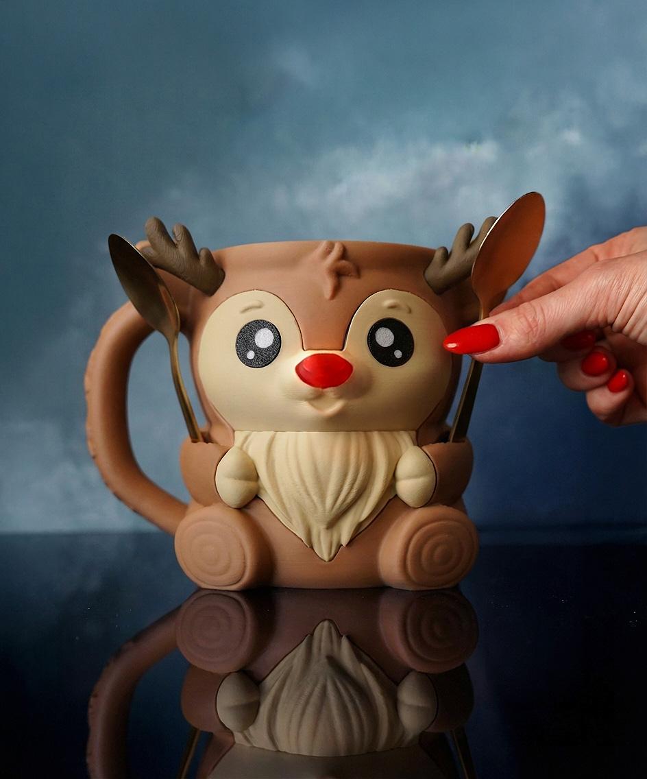 Reindeer Ice Cream Pint Holder | Rudy the Reindeer | Festive Ice Cream Cozy | Christmas Kitchen Decor | Holiday Gift