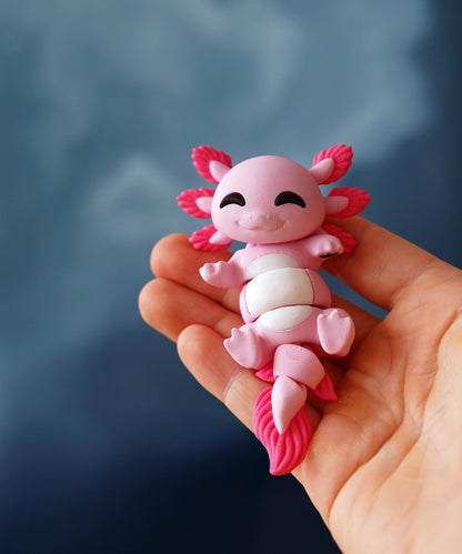 Juguete flexible de ajolote | Lottie el ajolote | Bonito juguete articulado | Regalo de ajolote | Juguete de escritorio y llavero