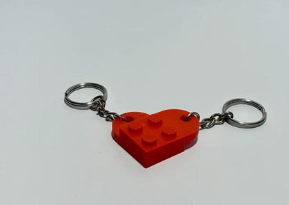 Llavero de corazón de ladrillo – Llavero de corazón de bloques de construcción – Regalo ideal para parejas, mejores amigos e hijos – Regalo de San Valentín