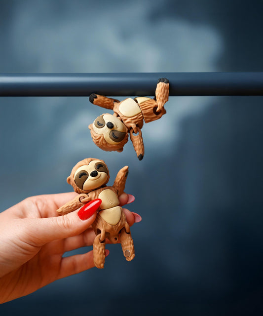 Juguete flexible de perezoso | Sunny el perezoso | Animal articulado flexible | Juguete magnético de escritorio | Regalo de perezoso adorable