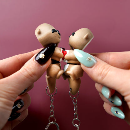 Valentine's Day Flexi Baby Otters | Magnetic Heart Otters | Cute Flexi Animal Gift | Love Desk Buddy & Keychain