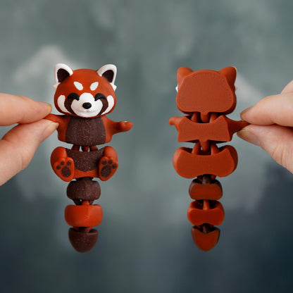 Flexi Red Panda Fidget | Ruby the Red Panda | Articulated Flexi Animal | Cute Desk Buddy & Keychain | Animal Lover Gift