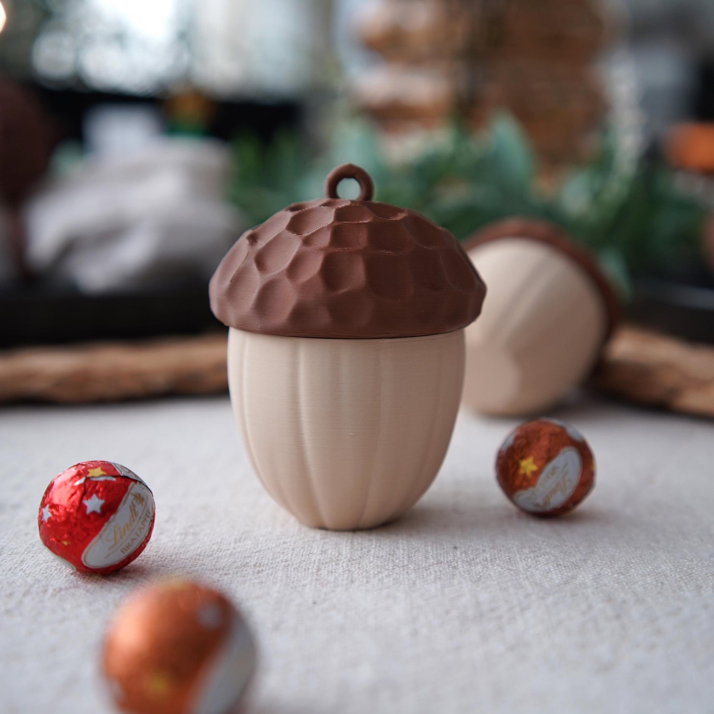 Caja de bellotas y servilletero | Decoración de bellotas 2 en 1 | LeHa Designs | Decoración de mesa con temática de bosque | Decoración navideña y otoñal