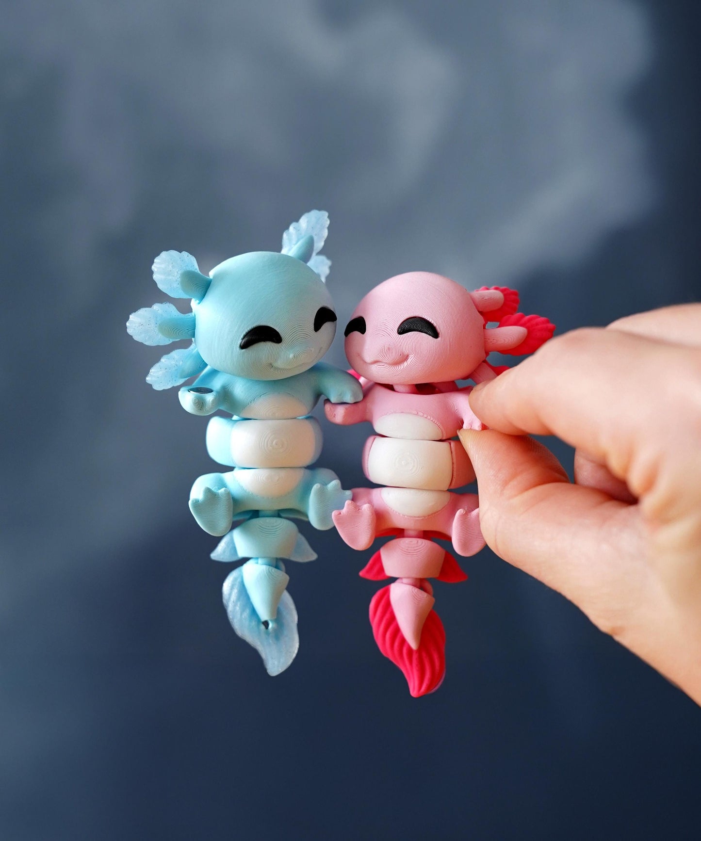 Juguete flexible de ajolote | Lottie el ajolote | Bonito juguete articulado | Regalo de ajolote | Juguete de escritorio y llavero