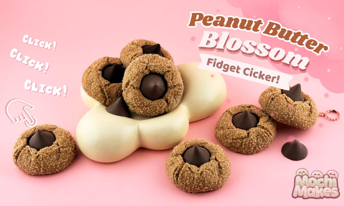 Juguete antiestrés con forma de galleta y mantequilla de cacahuete en forma de flor - Llavero