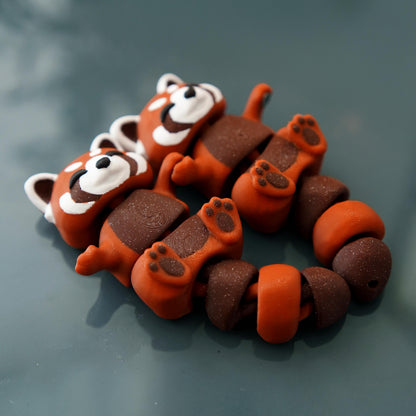 Flexi Red Panda Fidget | Ruby the Red Panda | Articulated Flexi Animal | Cute Desk Buddy & Keychain | Animal Lover Gift