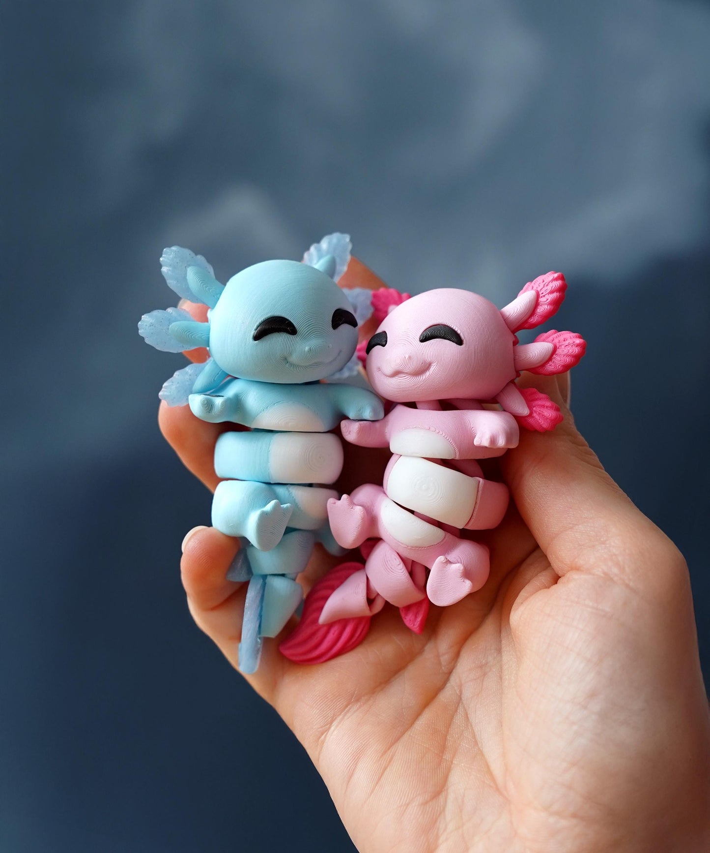 Juguete flexible de ajolote | Lottie el ajolote | Bonito juguete articulado | Regalo de ajolote | Juguete de escritorio y llavero