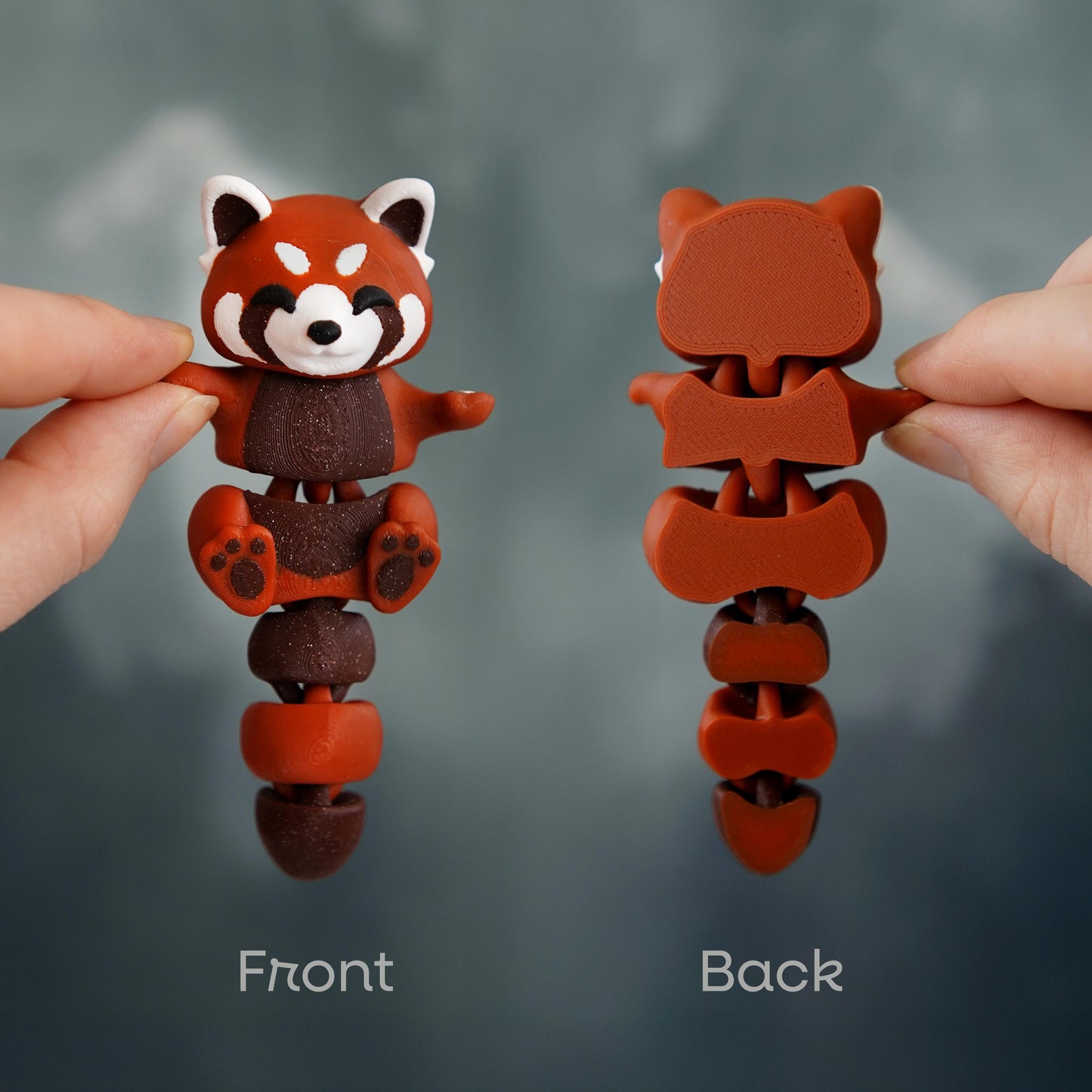 Flexi Red Panda Fidget | Ruby the Red Panda | Articulated Flexi Animal | Cute Desk Buddy & Keychain | Animal Lover Gift
