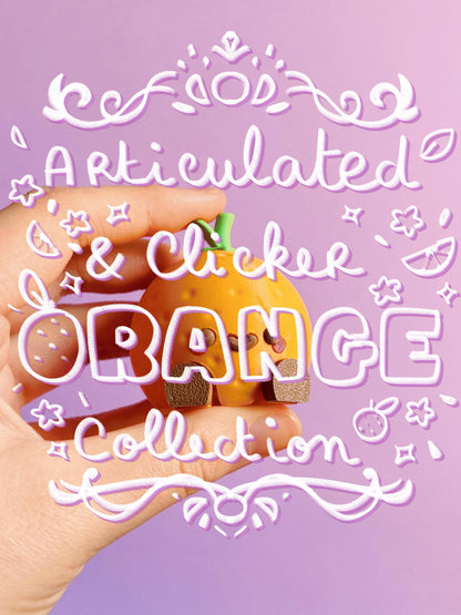 Juguete antiestrés naranja flexible | Articulado y con clicker naranja | Juguete antiestrés para imprimir | Llavero con clicker | Juguete de escritorio para aliviar el estrés
