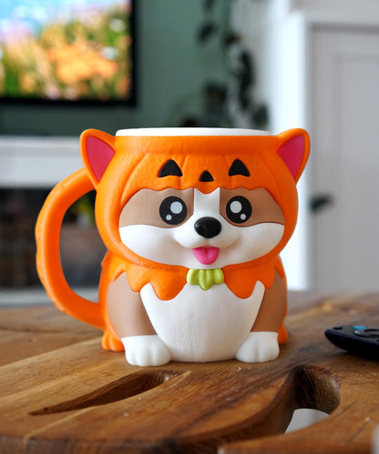 Portavasos para helado Corgi | Kevin el Corgi | Decoración otoñal de calabaza | Funda para helado adorable | Idea de regalo otoñal