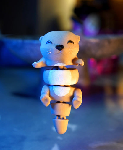 Nutrias flexibles | Nutrias magnéticas para sujetar las manos | Adorable animal flexible | Accesorio de escritorio y llavero | Regalo para amantes de las nutrias